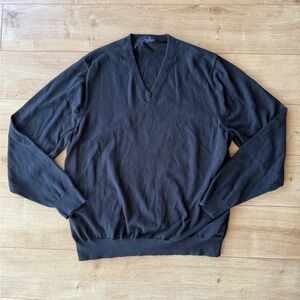 Brooks Brothers Supima Cotton V-Neck Pullover Sweater Mens XL Black